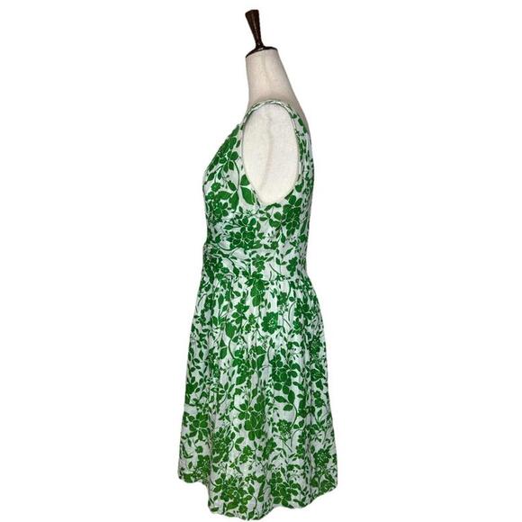 Blair Waldorf Green Floral Belted Design Sleeveless A Line Dress - Picture 2 of 7